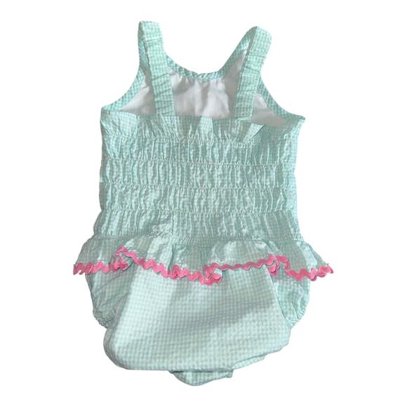 Funtasia too Dallas 5T Blue checkered pink Anchor bathing suit tutu one piece - Picture 9 of 9